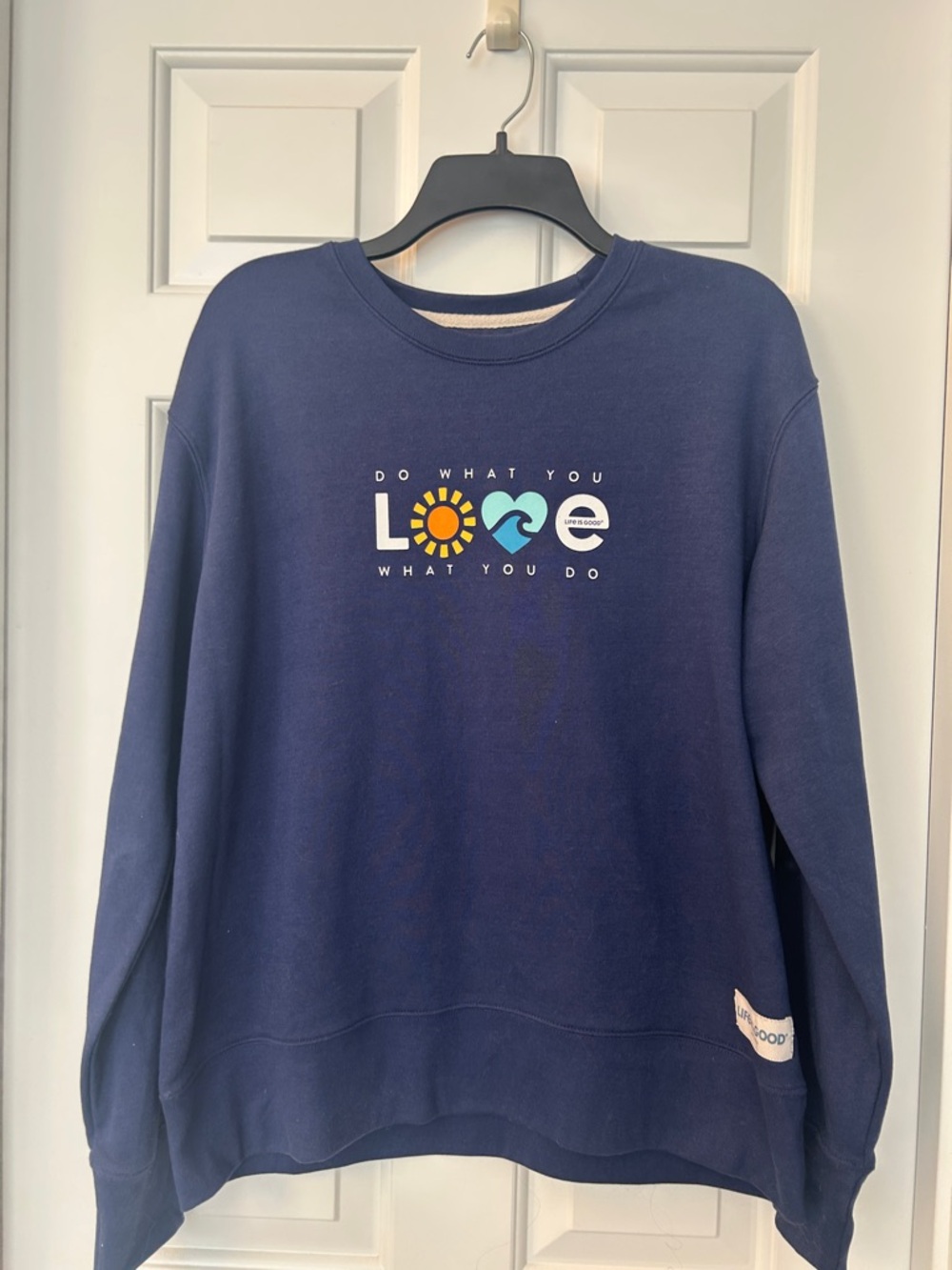 Life Is Good Navy Blue Graphic Crewneck Sweatshirt